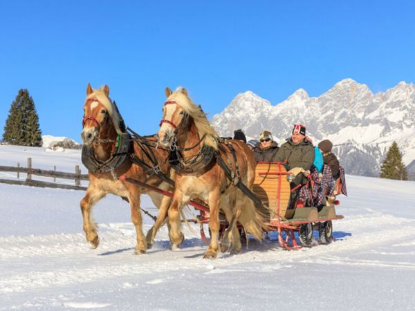Horse-drawn sleigh ride in the Obertal